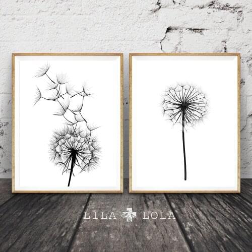 Dandelion Flower Poster Wall Art Animal Canvas Black And White Cactus Posters And Prints Painting Nature Picture For Living Room