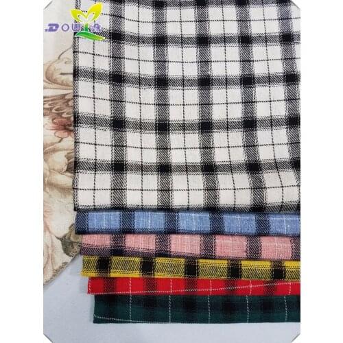 Yarn dyed Plaid jacquard fabric and Unisex shirt tooling shoes dress fabric