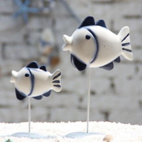 Mediterranean Wooden couples Fish Sitting Room Adornment Home Decor wood dest Furnishing Articles Crafts 2pcs/lot