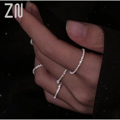 ZN New Silver Plated Super Shiny Ring For Women Simple Light luxury Ring Hot Jewelry Wedding Party Prom Christmas Gift