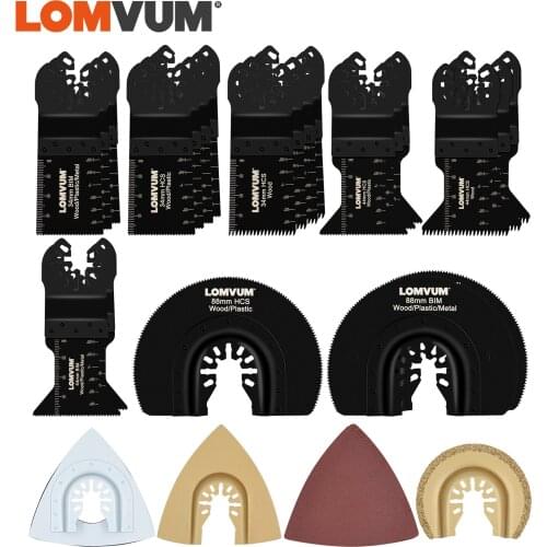 LOMVUM Multi-Function Saw Blade Universal Accessories for Oscillating Tools Renovator Sanding Paper Cutting Blade 20/25/ 35 PCS