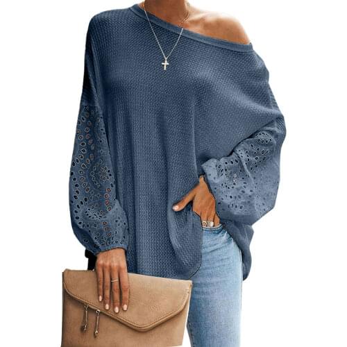Vintage Hollow Out Shirt Women Lace Long Sleeve Casual Solid Color 2021 Fashion Autumn Female Elegant Top T-Shirt Streetwear