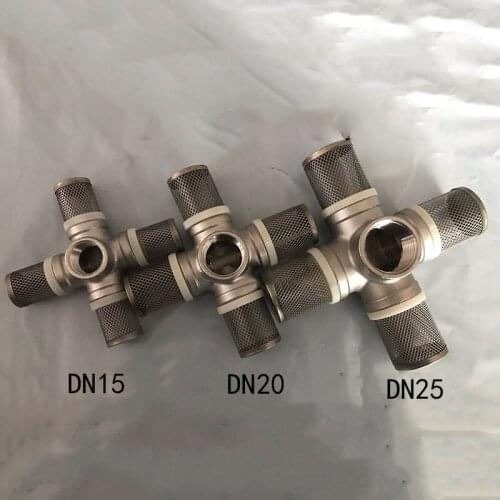 Tank filter inlet intake filter cover strainer filter mesh net cover one in four out filter DN15 DN20 DN25