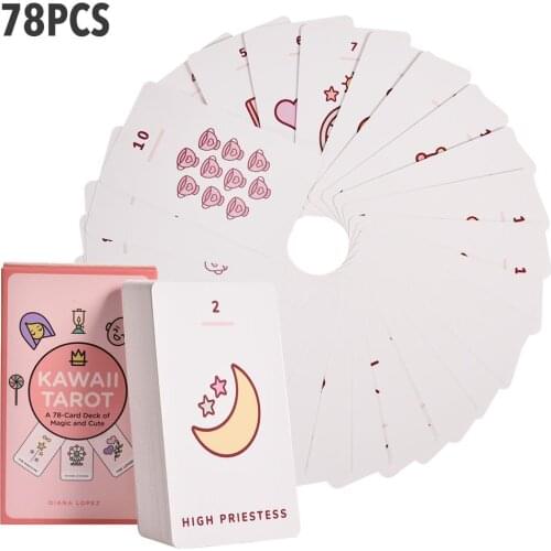 78 Sheets Kawaii Oracle Tarot Cards English Version board game cards For Friends Family Party Game Tarot board