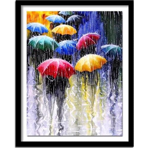 Diamond embroidery rainy day,full drill,cross stitch,square.5d diy diamond painting kit