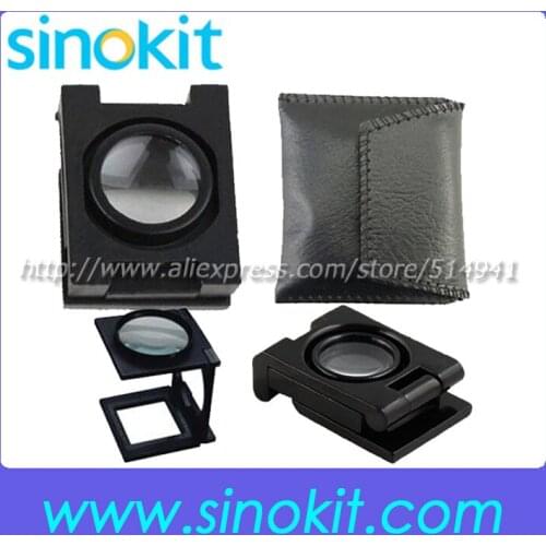 Free Shipping 5x Cloth Magnifier Loupe with Scale and Two LED Lights Detecting Cloth Loupe MG14112