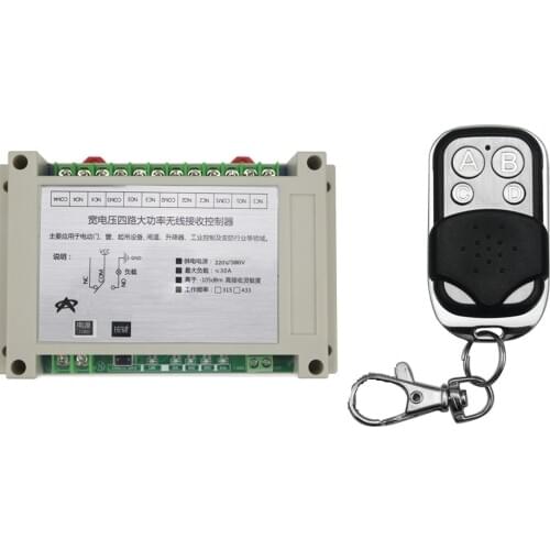 220V 380V 4CH 30A RF Wireless Remote Control System / Radio Switch remote switch 220V 380V Learning code receiver