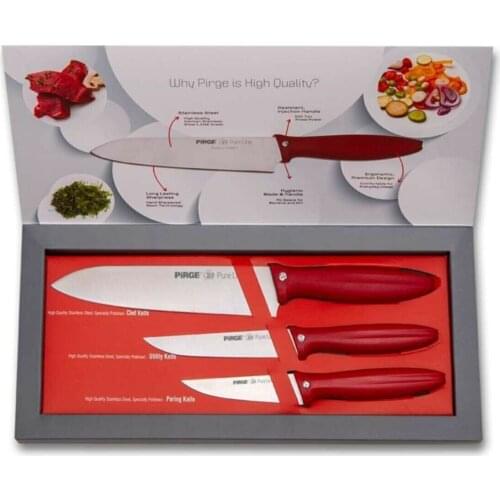 With our Pure Line Knife Set of 3, you can easily meet the basic needs of your kitchen. This product, which offers 9 cm Vegetabl