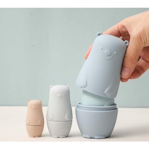 Food Grade Baby Toy Silicone Matryoshka Toy Set Baby Intellectual Educational Toy Baby Blocks Soft Building Blocks Gift for Kids