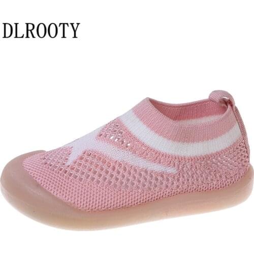 Baby Shoes First Shoes Unisex Summer Toddler First Walker Boys Girls Kids Rubber Soft Sole Floor Shoes Knit Booties Anti-slip