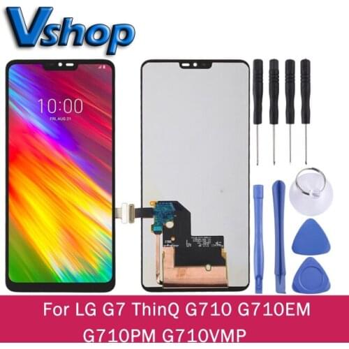 For LG G7 ThinQ LCD Display Touch Screen and Digitizer Full Assembly for LG G710 G710EM G710PM G710VMP Mobile Phone Replacement