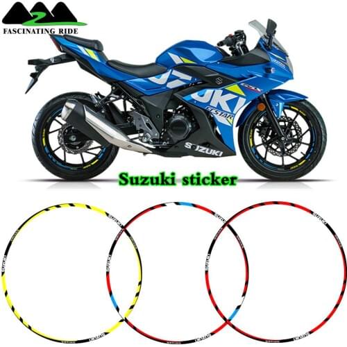 For Suzuki GSXR750 GSXR250 GSXR600 GSXR1000 motorcycles wheel stickers waterproof Reflective Rim decals Front & Rear custom