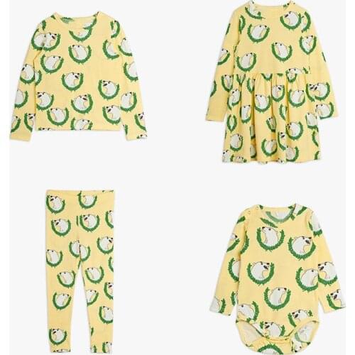 Ship In September) Per-sale 2021 MR New Toddler Girl Clothes Printed Shirts & Dress & & Romper Pants Baby Girls Clothing Set