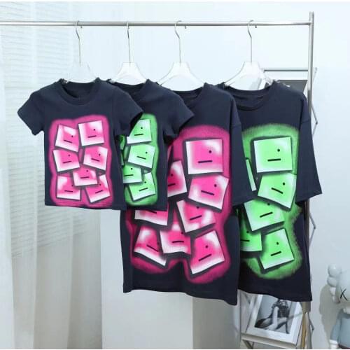 2021 AC studios Spring Summer Round O Neck Cotton Loose Print Short Sleeve T-shirt for Men and Women Couple 32