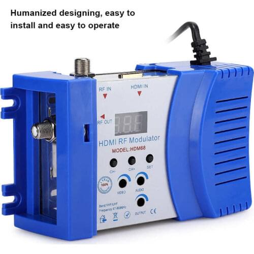HDM68 Modulator Digital HDMI RF Modulator VHF / UHF AV to RF Converter Computer Accessories PAL / NTSC TV Standard Format EU
