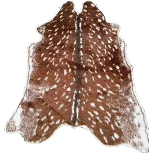 Fashion Hot faux deer Printed Carpet Velvet Imitation Leather Rugs Cowhide Animal Skins Natural Shape Carpets Decoration Mats