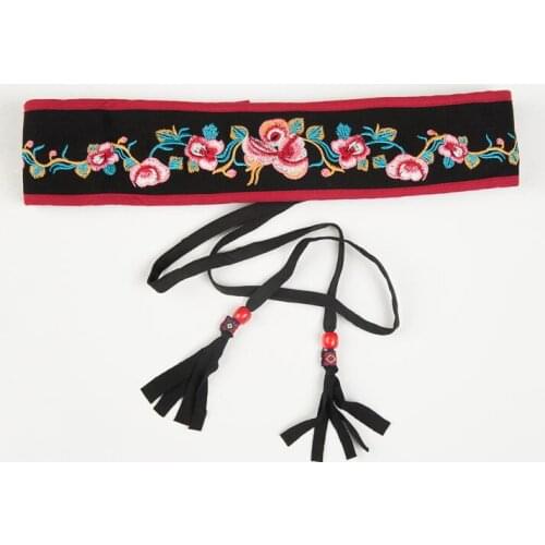 Chinese ethnic girdle Hanfu belt Vintage Embroidery waistband Women