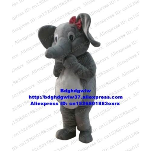 Grey Elephant Elephish Mascot Costume Adult Cartoon Character Outfit Suit Marketplace Hypermarket Soliciting Business zx386