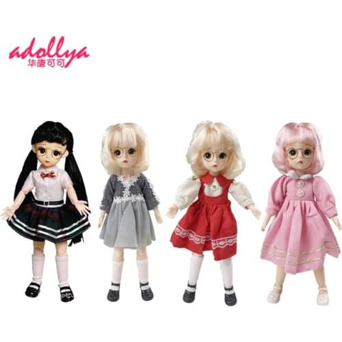 Adollya 1/6 BJD Dolls For Girls 23 Ball Jointed Doll Set With Clothes Shoes Glasses 30Cm Doll Toys for Girls Gift