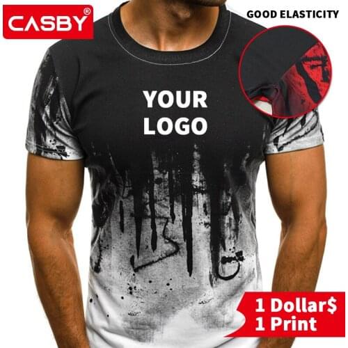Summer Custom Logo Men T Shirts Breathable DIY Print Fitness Sports Tops Harajuku Design Graphic Short Sleeve Clothes CA-TS11