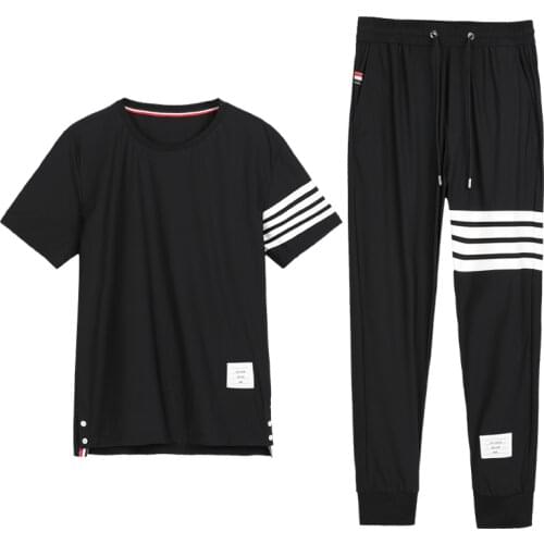 Men Clothing 2021 T-Shirts Pants Clothes Mens Sets Summer Two Piece Outfits Plus Size Sweatpants Designer Tracksuit Korean Style