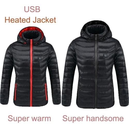 USB Mens Heated Jacket Winter Womens Windproof Warm Outdoor Coat Smart Constant Temperature Washable Couples Fishing Jacket