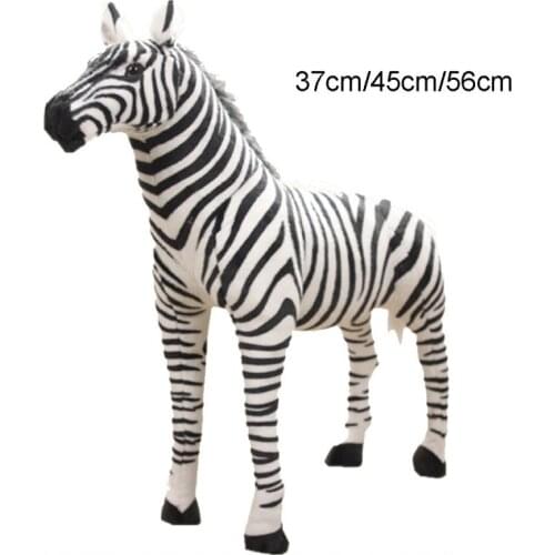 Soft Stuffed Plush Animal Pillow Realistic Zebra for Childrens Birthday Gift