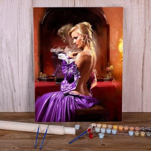 Portrait Woman Coloring By Numbers Painting Set Oil Paints 50*70 Picture By Numbers Photo Decorative Paintings Drawing