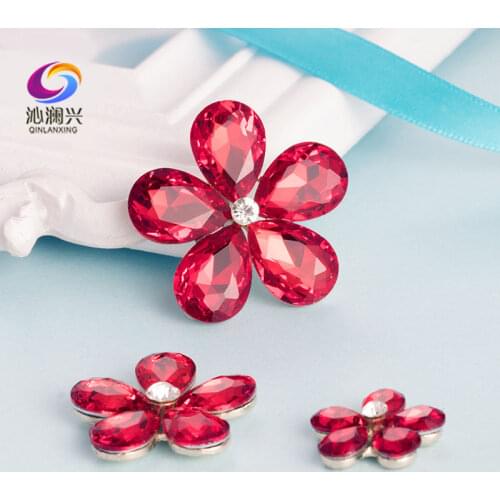 New style Super beauty drop Alloy flower high quality gass crysta flatback rhinestones,diy/clothing accessories
