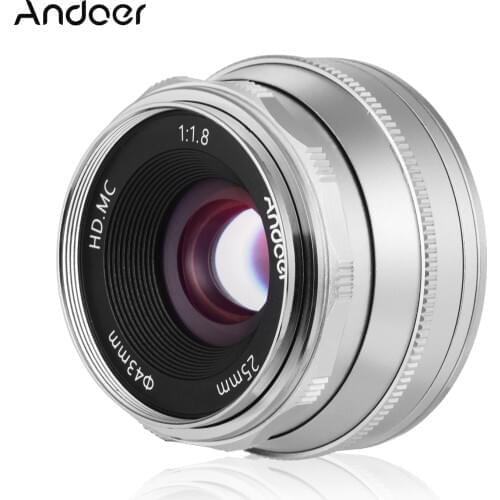 Andoer 25mm F1.8 Manual Focus Lens Large Aperture Photography for Fujifilm FX-Mount Mirrorless Canon EOS Olympus Camera