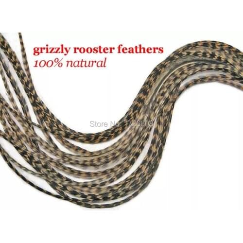 Fashion Black White Stripes Genuine Grizzly Rooster Feathers 6-12'' Long Fly Tying Saddle Feather Hair Accessories For Party DIY