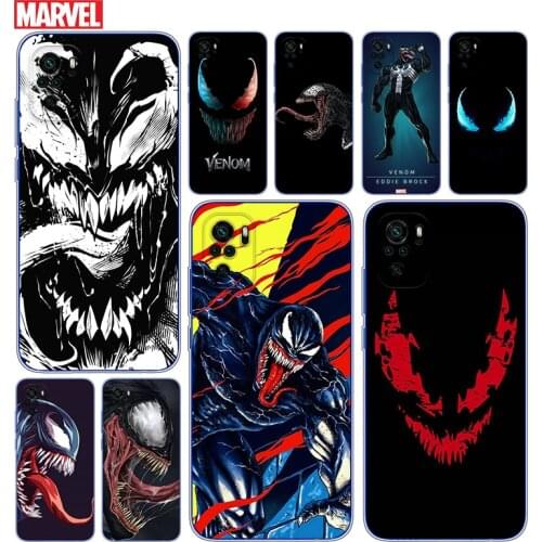 Transparent Cover Marvel Venom Dark Hero For Xioami Redmi Note 10 10S 9T 9S 9 8T 8 7S 7 6 5A 5 4X 4 Pro Max Phone Case