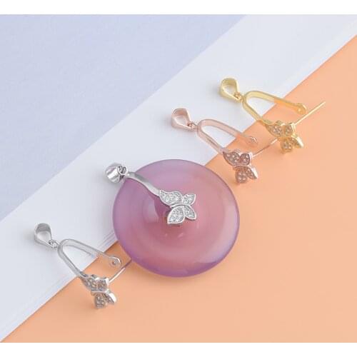 S925 sterling silver jade wax melon seed buckle pendant, butterfly silver buckle buckle safety wear needle buckle DIY accessorie