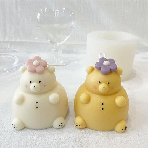 3D Fat Bear Candle Silicone Mold Cute Animal Candle Shape Aromatherapy Candle Making Bear Mold Home Decoration