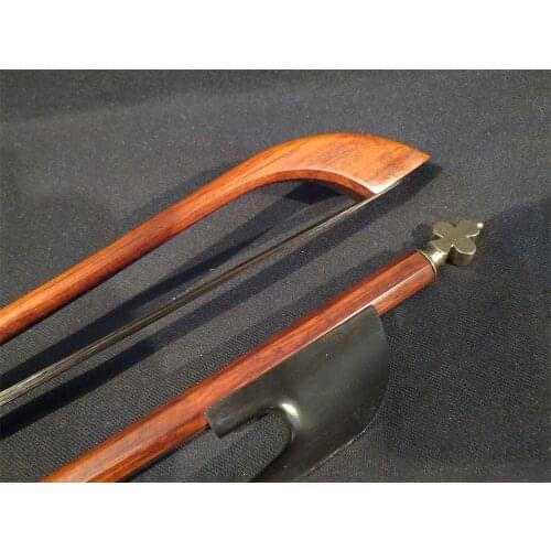 Strong baroque Letterwood 3/4 bass bow,BRASS SCREWS ,black Horsehair #10240