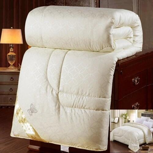 Mulberry silk quilts thicken warm winter duvet insert quilted bed comforter king queen twin full size kid bed patchwork blanket