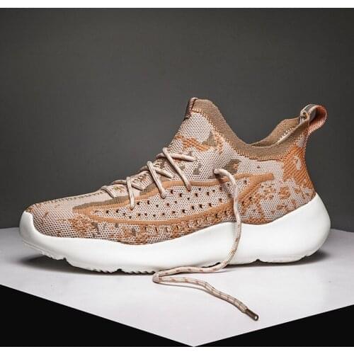 Fish bone hollow reflective sports running shoes lightweight wear-resistant slip height shoes