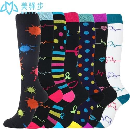 Compression Crew Sock 7 Pairs/Lot Women Men Running Sport Cycling Football Socks Flight Travel Pressure Sock Wholesale
