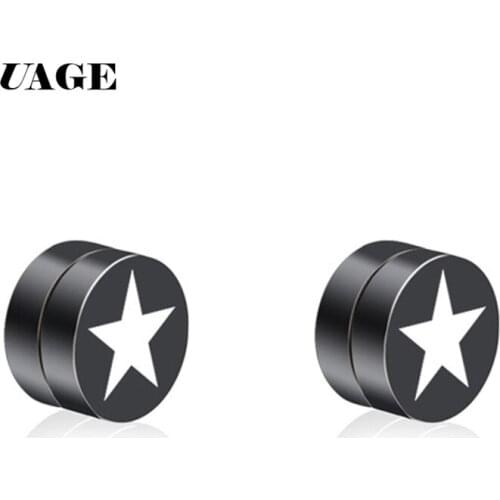 UAGE 1Pair Punk Women Men Strong Magnet Magnetic Ear Stud Non Piercing Earrings Fake Earrings Gift for Boyfriend Lover Jewelry