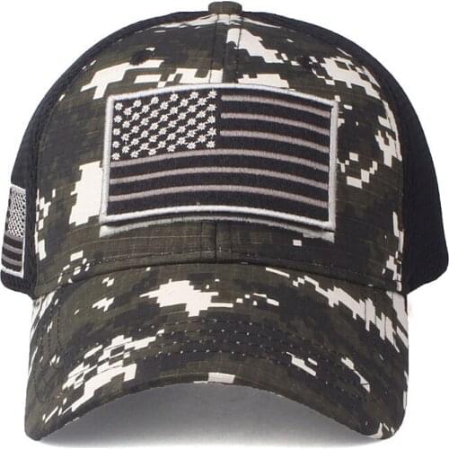 High Quality USA Flag Camouflage Baseball Cap For Men Snapback Hat Army American Flag Baseball Cap Bone Trucker Caps
