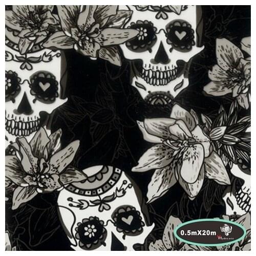High quality skull pattern water transfer printing hydrographics film,50cm*20m,water transfer film HYA-722