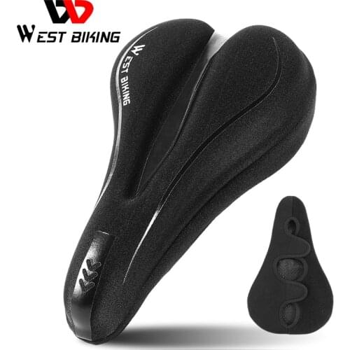 WEST BIKING 3D GEL Bicycle Saddle Cover Liquid Silicon Cycling Seat Cover Soft Anti Slip Mat Cushion MTB Road Bike Accessories