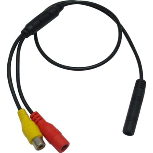 FEELDO 1Pc Car Backup Reverse Camera 4-Pin Male To CVBS RCA Female Connector Signal Power Adapter Wire Harness #AM5678