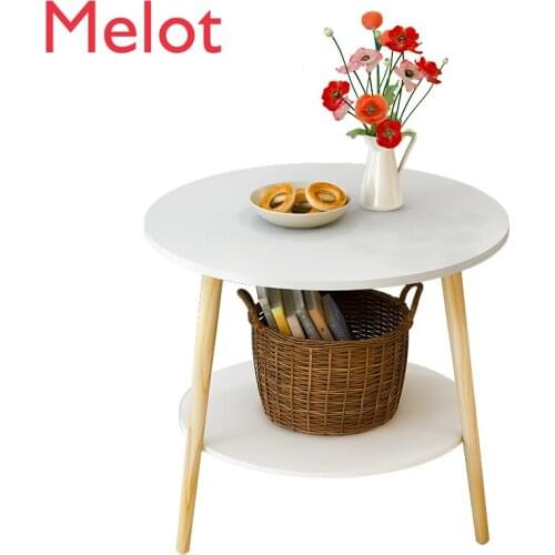 Coffee Table Simple Modern Mini Sofa Side Table Simple Home Balcony Creative Bedside-Use Small round Table