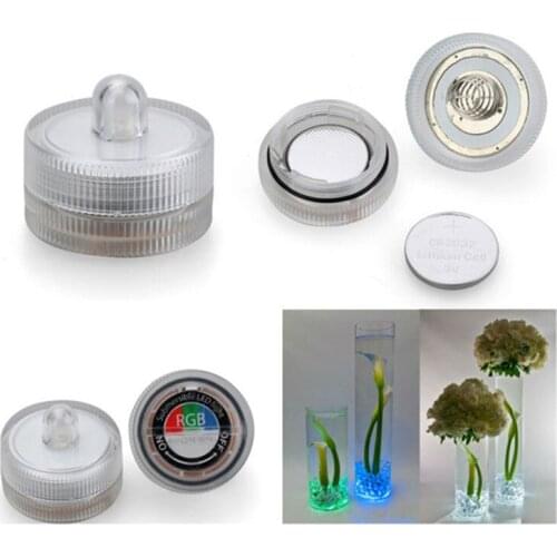 100 pieces/lot) LED Submersible Tea Light Vase Light Waterproof Floral Decoration Party Light Centerpiece