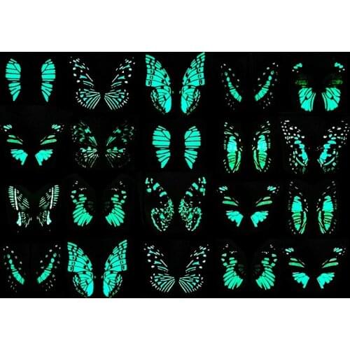 12pcs Luminous Butterfly Wall Stickers Living Room Wedding Party Decoration Magnet Butterfly Sticker Luminous 8cm