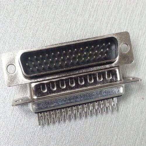 2PCS DB44 Male PCB Mount serial port CONNECTOR Solder Type D-Sub CONNECTORS 44pin plug jack Adapter 3 Rows 44 PIN 44p