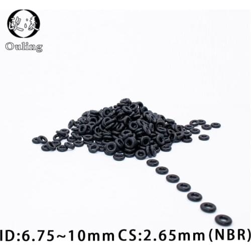 50PCS/lot Rubber Ring NBR Sealing O-Ring 2.65mm Thickness ID6.75/7.1/7.6/8/8.75/9/9.5/10mm Nitrile O Ring Seal Gasket Rings
