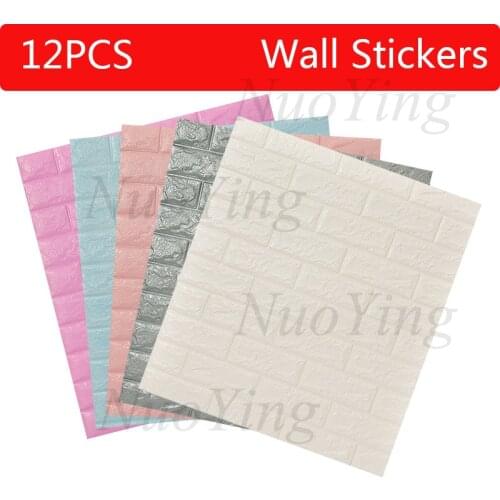 70*77 3D Brick Wall Stickers Self adhesive DIY PE Foam Wallpaper Living Room TV Background Decor Panels Kids Room Protective