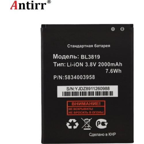 2000mAh BL3819 Battery For Fly IQ4514 Quad EVO Tech 4 Battery BL 3819 IQ 4514 High Quality Cell Phone Batteries